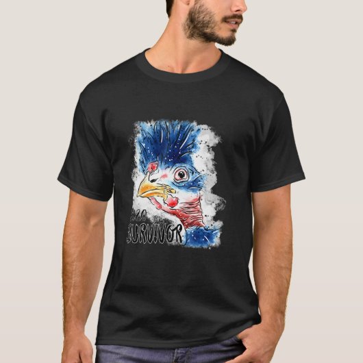 2020 Overlevende Kip Met Attitude Ontwerp T-shirt (Voorkant)