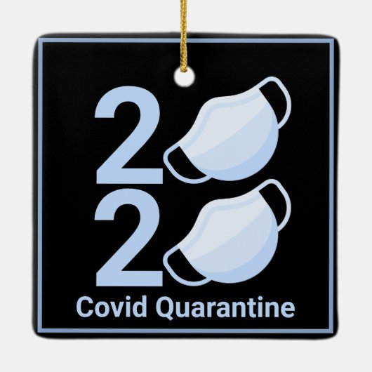 2020 Pandemisch gezichtsmasker Kerstmis Nieuwjaar  Keramisch Ornament (Achterkant)