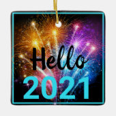 2020 Pandemisch gezichtsmasker Kerstmis Nieuwjaar  Keramisch Ornament (Voorkant)