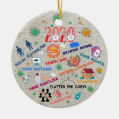2020 pandemisch kerstkeramisch Ornament (Voorkant)