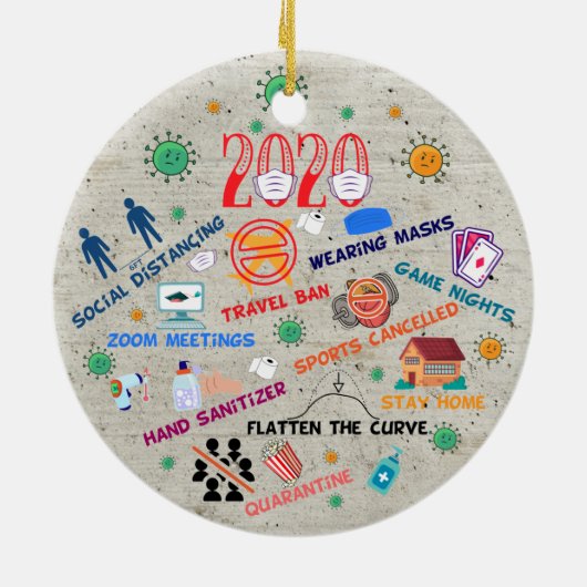 2020 pandemisch kerstkeramisch Ornament (Achterkant)
