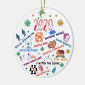 2020 pandemische kerst keramisch ornament (Links)