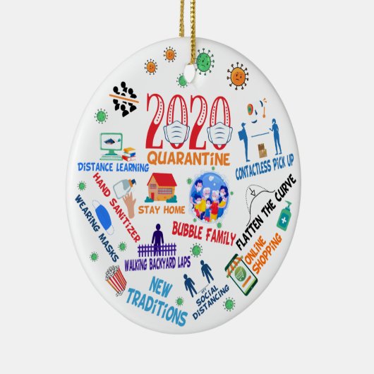 2020 pandemische kerst keramisch ornament (Rechts)