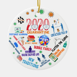 2020 pandemische kerst keramisch ornament