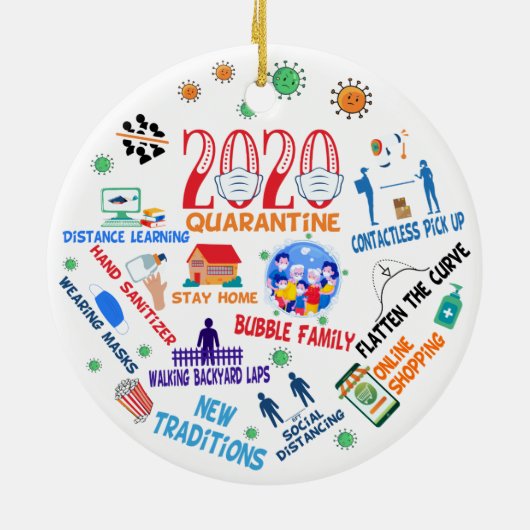 2020 pandemische kerst keramisch ornament (Achterkant)