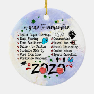 2020 Pandemische Quarantine Kerstmis Keramisch Ornament