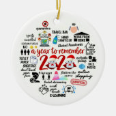 2020 Pandemische Quarantine Kerstmis Keramisch Ornament (Voorkant)