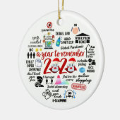 2020 Pandemische Quarantine Kerstmis Keramisch Ornament (Links)
