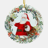 2020 per jaar om de Kerstman met gezichtsmasker te Keramisch Ornament (Voorkant)