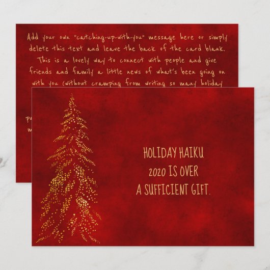 2020 PERSOONLIJKE HAIKU-KAART| Funny Holiday Card Feestdagenkaart (Voorkant / Achterkant)