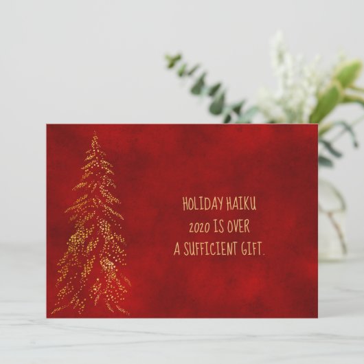 2020 PERSOONLIJKE HAIKU-KAART| Funny Holiday Card Feestdagenkaart (Staand voorkant)