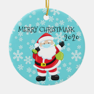 2020 Prettig Kerstfeest Kerstman Quarantaine Keramisch Ornament