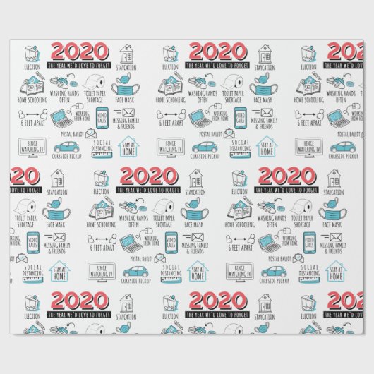 2020 Quarantine Activities Herdenking Cadeaupapier (Vlak)