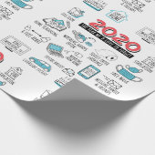 2020 Quarantine Activities Herdenking Cadeaupapier (Hoek)