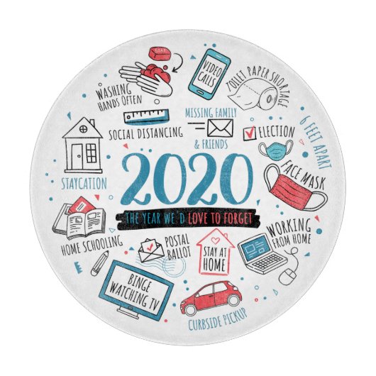 2020 Quarantine Activities Herdenking Gift Snijplank (Voorkant)