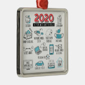 2020 Quarantine kerstherdenking Metalen Ornament (Rechts)