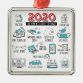 2020 Quarantine kerstherdenking Metalen Ornament (Voorkant)
