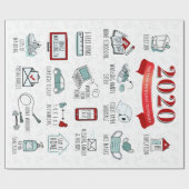 2020 Quarantine Lockdown Activity List, Kerstmis Cadeaupapier (Vlak)