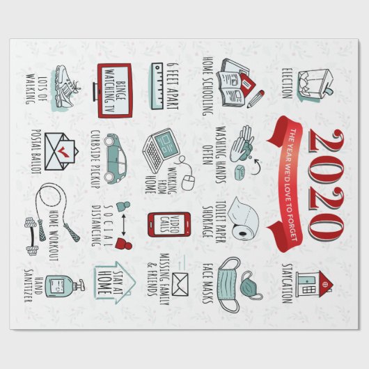 2020 Quarantine Lockdown Activity List, Kerstmis Cadeaupapier (Vlak)