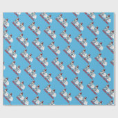 2020 Quarantine Toilet Paper Merry KerstBlue Cadeaupapier (Vlak)