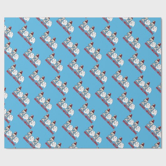 2020 Quarantine Toilet Paper Merry KerstBlue Cadeaupapier (Vlak)