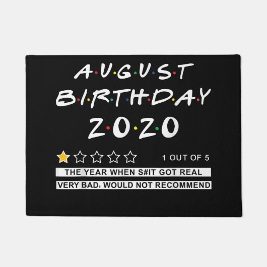 2020 Review Augustus Birthday Zeer slecht Deurmat (Voorkant)