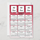 2020 Rode Sneeuwvlokken Fotokalender Magnetische Uitnodiging (Voorkant)