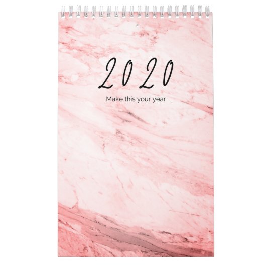 2020 roze Kantoor agenda Kalender (Hoes)