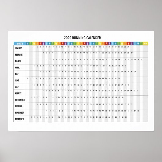 2020 Running Calendar Poster (Voorkant)