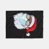 2020 Santa With Face Mask Black African American C Fleece Deken (Voorkant (Horizontaal))