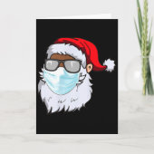 2020 Santa With Face Mask Black African American C Kaart (Voorkant)