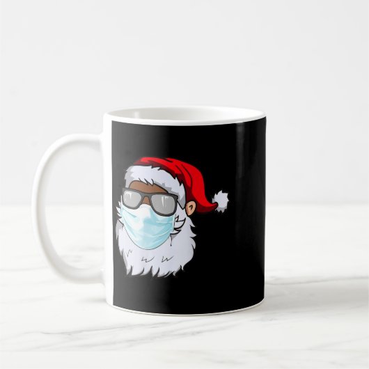 2020 Santa With Face Mask Black African American C Koffiemok (Links)