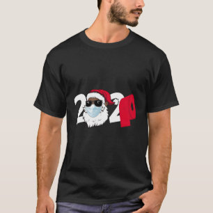 2020 Santa with Face Mask Black African American C T-shirt