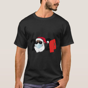 2020 Santa with Face Mask Black African American C T-shirt