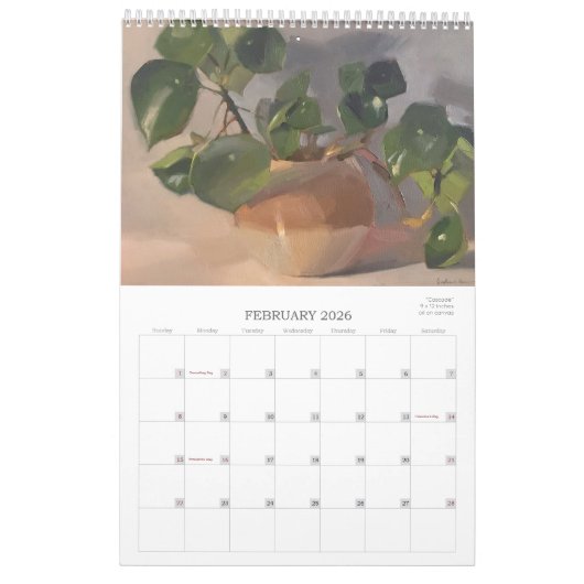2020: schilderijen van Sarah Sedwick Kalender (Feb 2026)