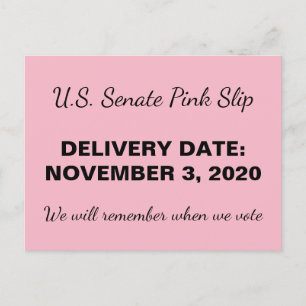 2020 Senaat Roze gulp GOP Trump Resistance Briefkaart