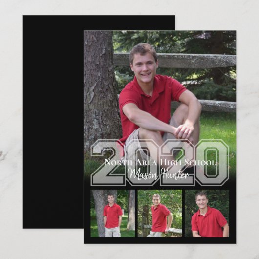 2020 Senior Memories Varsity Quad Foto Afstuderen Kaart (Voorkant / Achterkant)