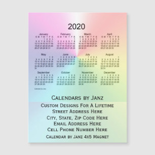 2020 Shimmer Business Calendar door Janz 4x5 Magne