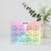 2020 Shimmer Mini Calendar van Janz Briefkaart (Staand voorkant)