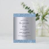 2020 silver blue New Year's Eve party uitnodiging (Staand voorkant)