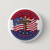 2020 Stem op de rode, witte en blauwe kruisvlag Ronde Button 5,7 Cm (Voorkant)