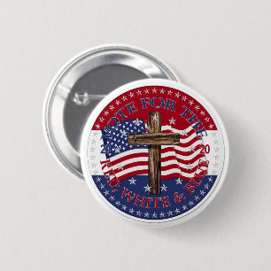 2020 Stem op de rode, witte en blauwe kruisvlag Ronde Button 5,7 Cm