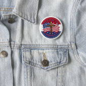 2020 Stem op de rode, witte en blauwe kruisvlag Ronde Button 5,7 Cm (In situ)