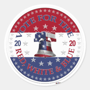 2020 Stem op de Rode, Witte en Blauwe Liberty Bell Ronde Sticker