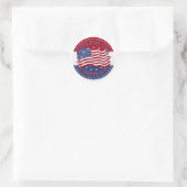 2020 Stem op de Rood, Wit en Blauwe Vlag Ronde Sticker (Tas)