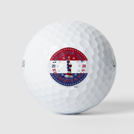 2020 Stem op het Rode, Witte en Blauwe Standbeeld Golfballen (Voorkant)