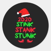 2020 Stink Stank Stunk Funny Christmas  Ronde Sticker (Voorkant)