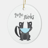 2020 Stinks Funny Skunk Covid Face Mask Keramisch Ornament (Links)