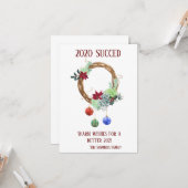 2020 Succulent Funny Covid Holiday Kaart (Voorkant / Achterkant in situ)