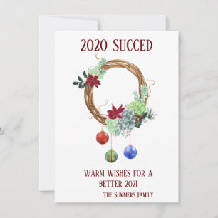 2020 Succulent Funny Covid Holiday Kaart